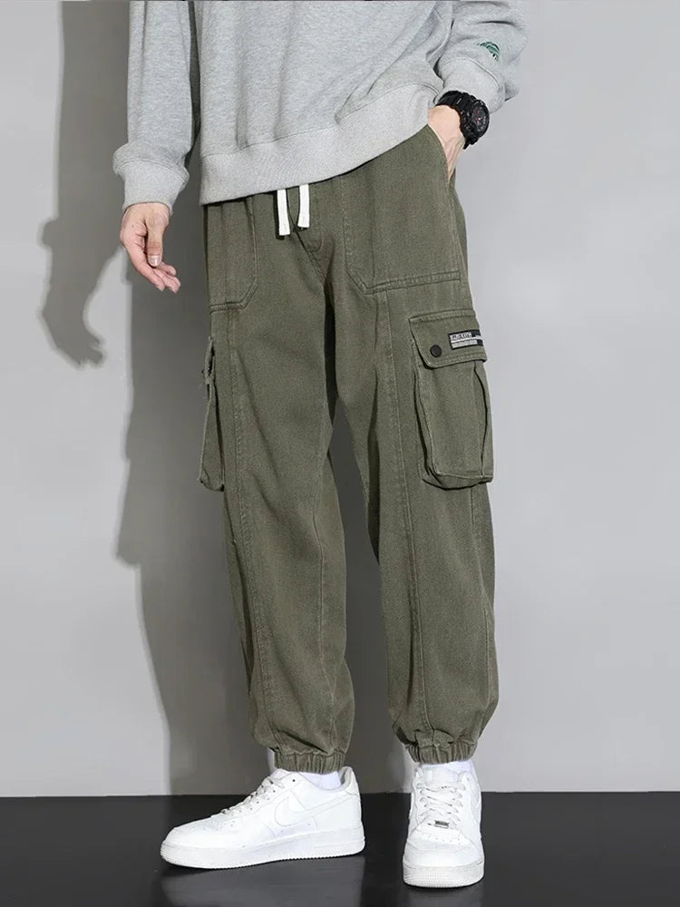 Large Size 7XL 8XL Spring New Men's Cargo Pants Multi-Pocket Casual Fashion Sweatpants Jogging Loose Trousers Streetwear