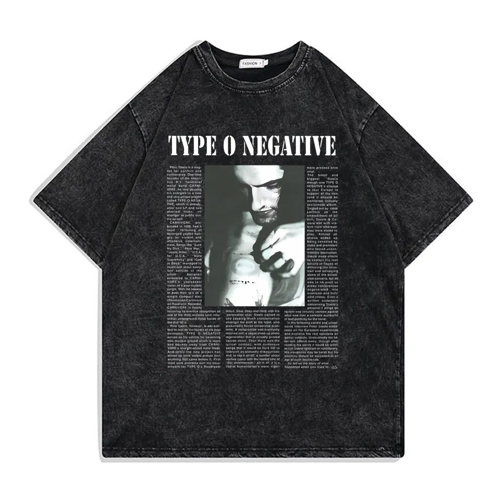Washed Vintage Type O Negative Who Will Save The Sane Tshirt Men Women Rock Metal Gothic T-shirt Man Oversized Cotton T Shirts