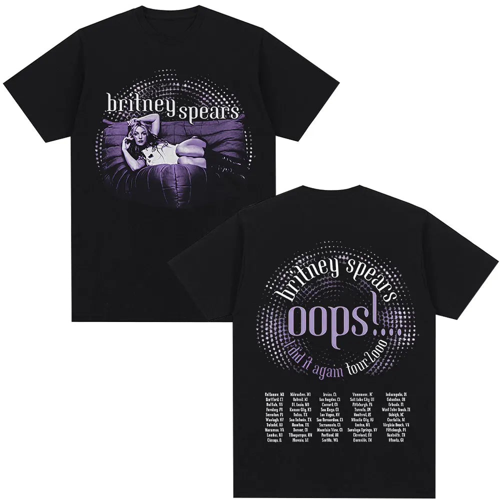 Britney Spears Metal Rock Graphic T-shirt Men Women Fashion Hip Hop T Shirts Harajuku Vintage Short Sleeve Tee Shirt Oversized