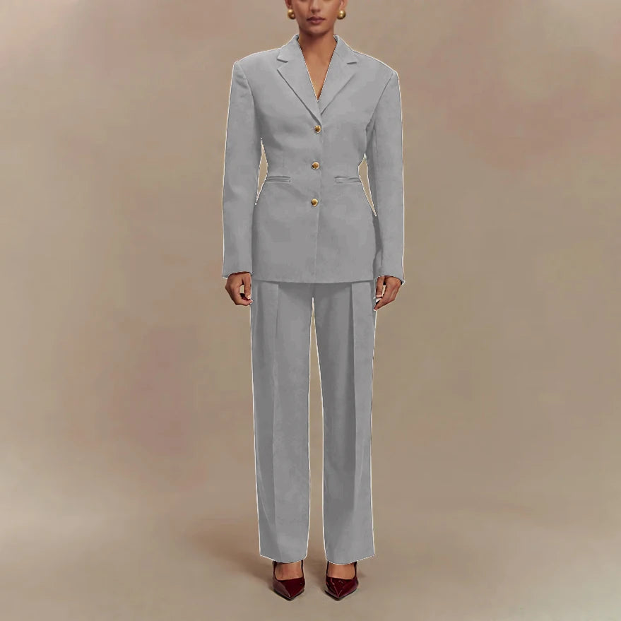 2025 Slim Fit Women Suit Customized Single-breasted Notch Lapel 2Pieces(Jacket+Pants) Business Office Lady Stretch Set