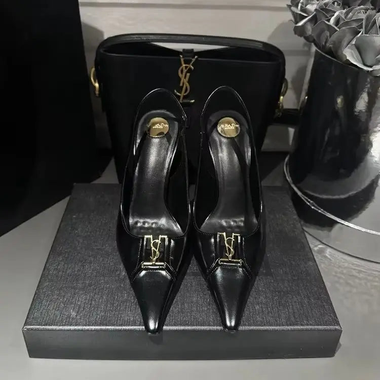2025 New Summer Women's Sexy Mid-heel Pointed High Heels Women's Fashion Space Stiletto Sandals Women's White Single Shoes