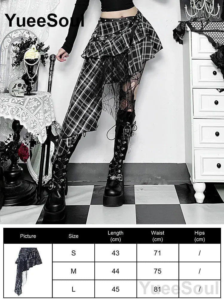 Gothic Women Skirts Black High Waist Pleated Skirts 2026 New Y2K Party Club Punk Goth Dark Grunge Lolita Halloween Mini Skirt
