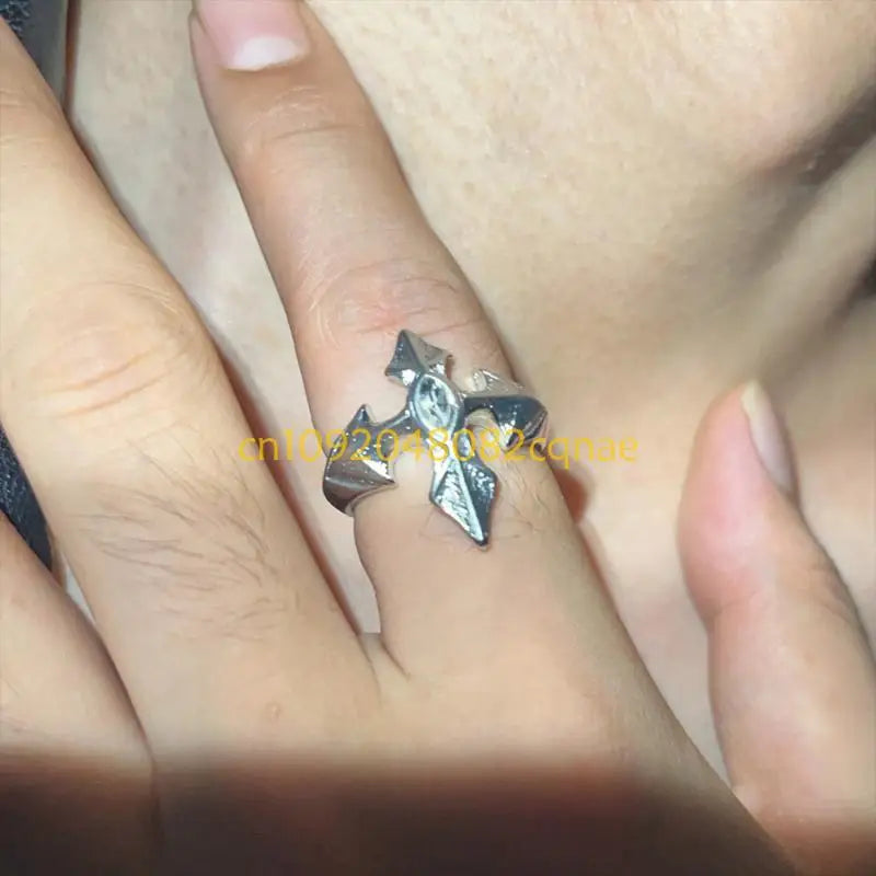 Adjustable Gothic Cross Ring