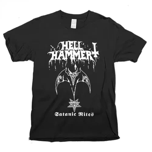 Black Heavy Metal Theme Winds Satanic Warmaster T-shirt Men Women Street Hip Hop Fashion Short Sleeve Cotton Casual Harajuku Tee