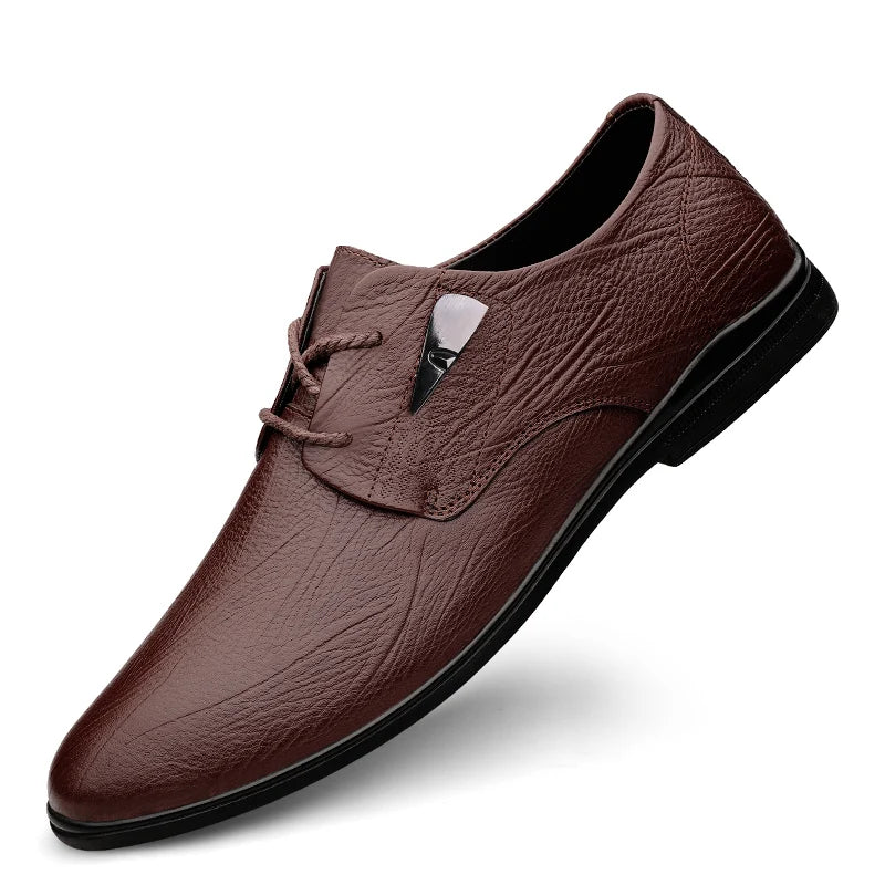 2024 Men Office Oxfords Shoes Hot Sale Male Comfortable Dress Shoe Brand Coiffeur Shoes Lace-up Casual Genuine Leather Footwear