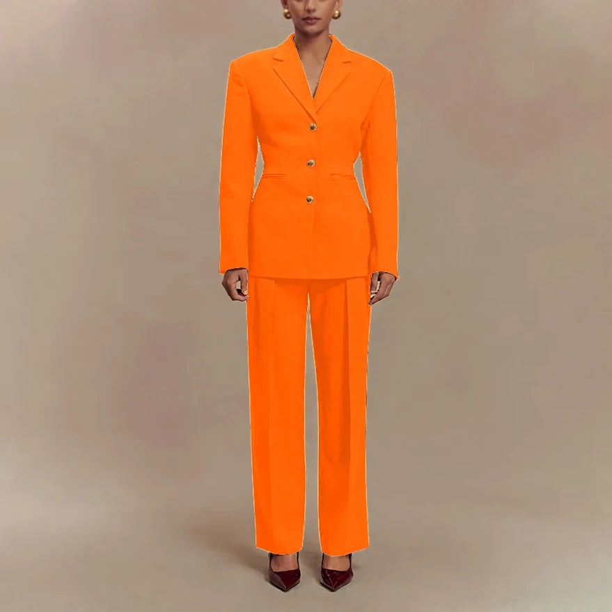 2025 Slim Fit Women Suit Customized Single-breasted Notch Lapel 2Pieces(Jacket+Pants) Business Office Lady Stretch Set