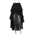 Goth Dark Kawaii Black Tiered Skirts 90S Retro Irregular Hem Party Bottoms Mall Gothic Women Fashion Dragging Skirt Alt Clothing