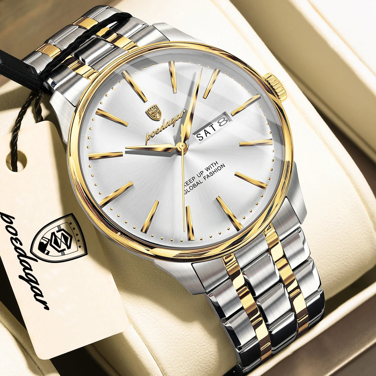 POEDAGAR Sports Luxury Watch For Man Waterproof Date Week Stainless Steel Men Watch Casual Quartz Men's Watches Male Clock Reloj