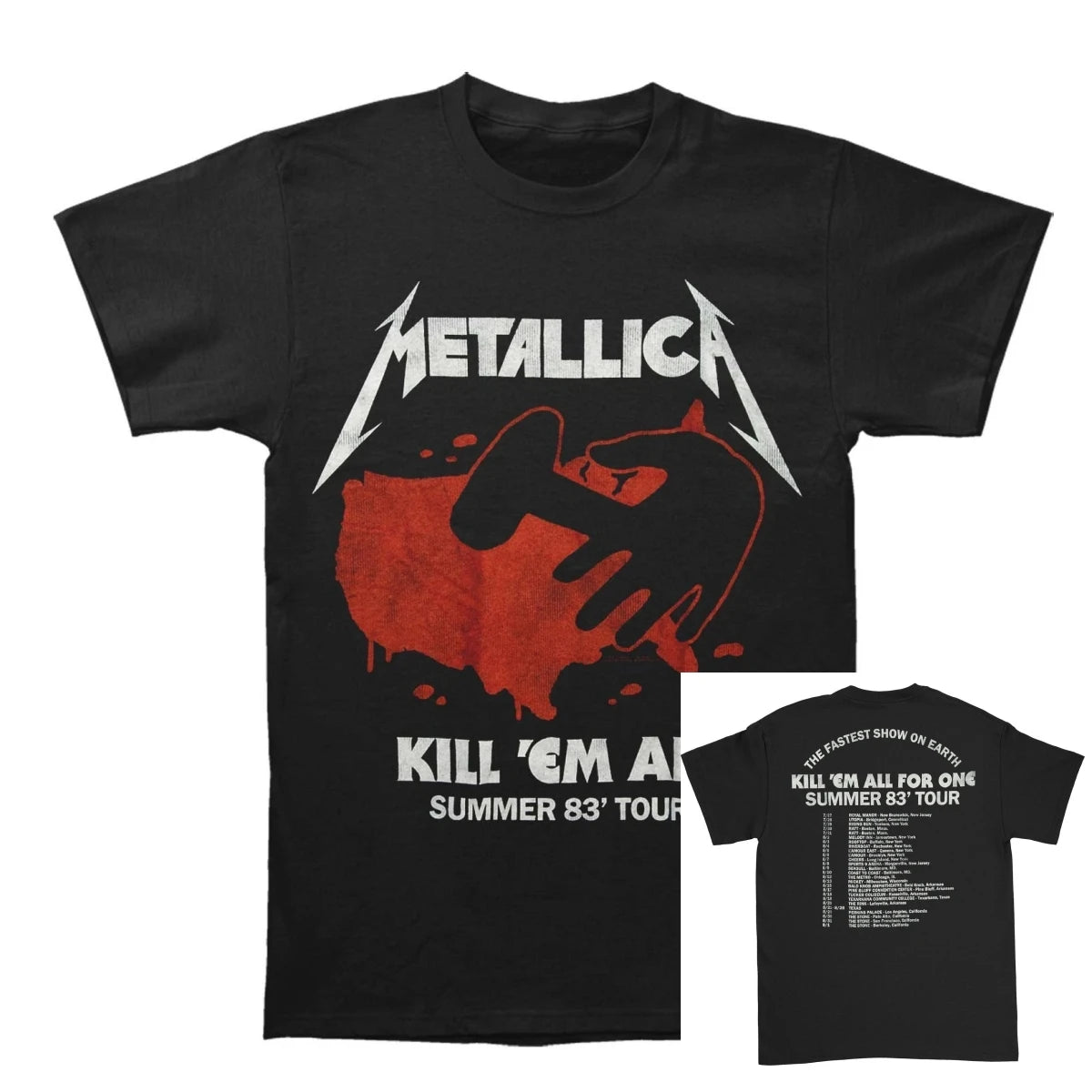 Metallica 40th Anniversary Songs Logo Band T-Shirt Cotton Graphic Tee Men Women Summer Streetwear Top