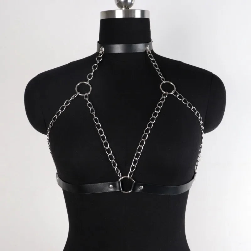 Gothic Style Adjustable Hanging Belt, Black PU Leather Rivet Strap, Christmas Carnival Women's Decoration Belt