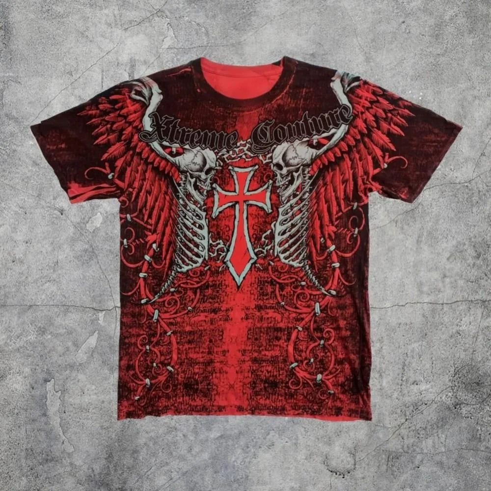 Fashion Y2k T-Shirt Men Medieval Vintage Skull 3D Printed Short Sleeve Hip Hop Street Style Round Neck Tee Summer Men's Clothing