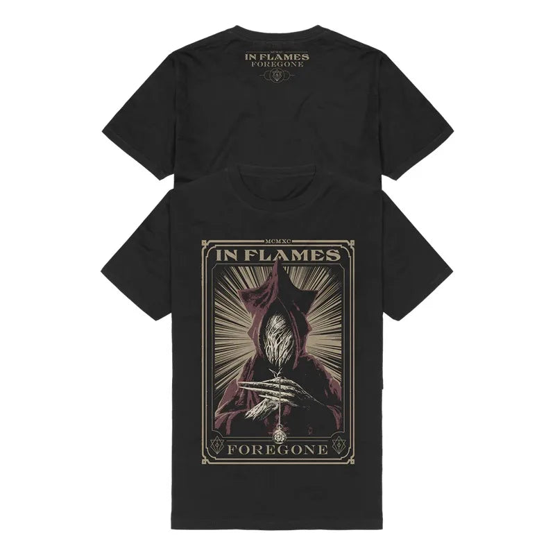 Y2k Summer in Flames Band Swedish Metal Rock European and American Trendy Brand Men's Short-sleeved Pure Cotton Printed T-shirt