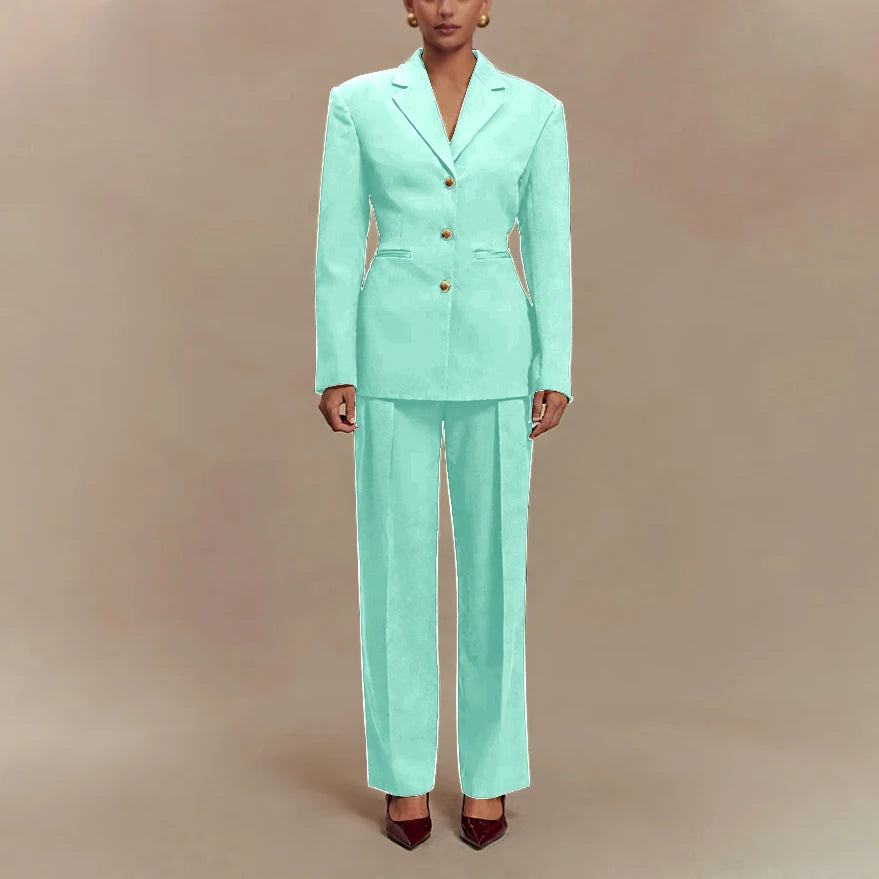 2025 Slim Fit Women Suit Customized Single-breasted Notch Lapel 2Pieces(Jacket+Pants) Business Office Lady Stretch Set