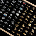 10/20/30/50/100Pcs Fashion Retro Punk Rings Set For Men Women Adjustable Stacked Dragon Claw Snake Mixed Jewelry Gifts Party
