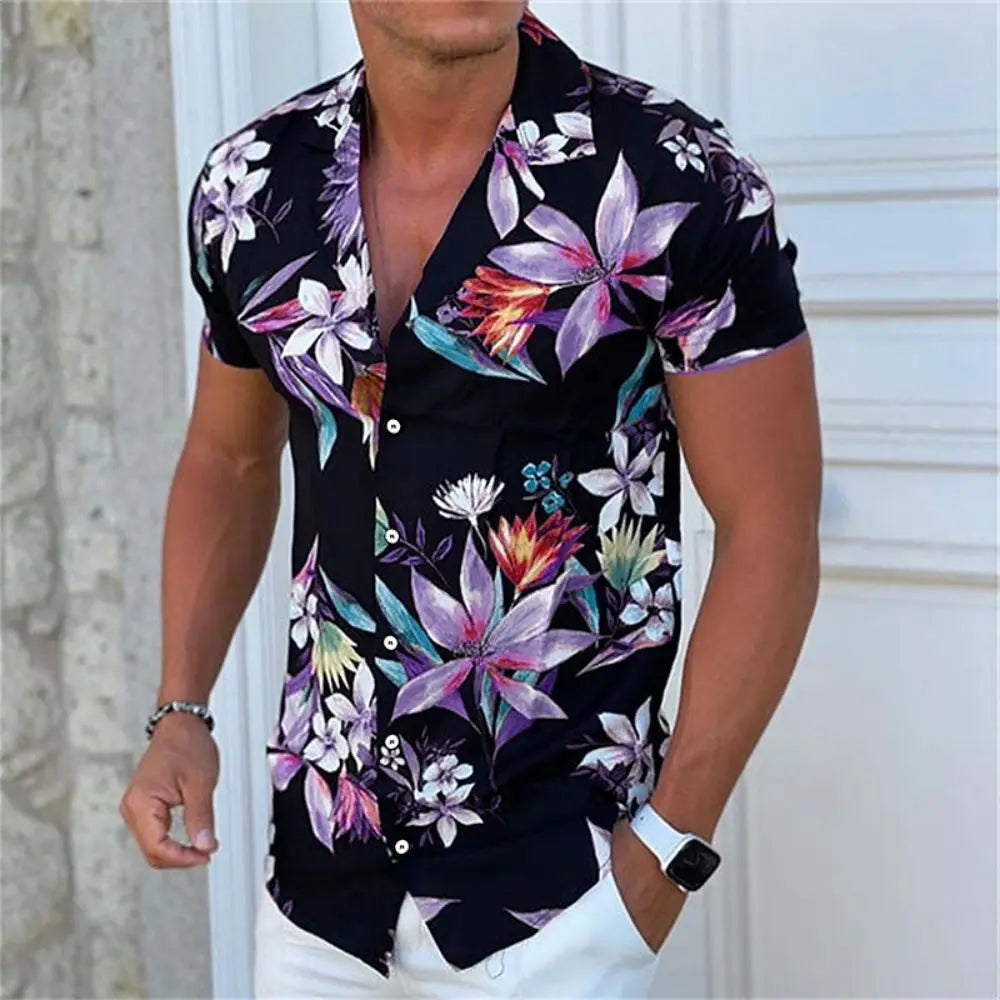 Summer Coconut Shirt 3d Printed Men's Hawaiian Shirt Beach Short Sleeve Fashion Casual Holiday Top T-shirt Men's Shirt Camisa
