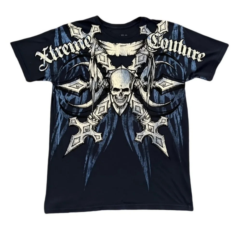 Fashion Y2k T-Shirt Men Medieval Vintage Skull 3D Printed Short Sleeve Hip Hop Street Style Round Neck Tee Summer Men's Clothing