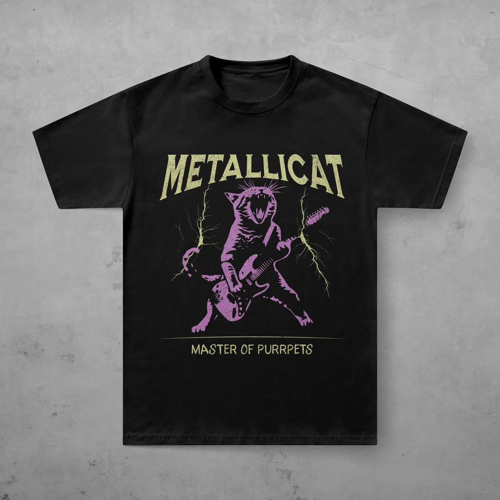 2026 Metallica Metallicat T-shirt Men and Women Summer Gothic Clothing Fashion Casual Round Neck Short Sleeved Top Streetwear