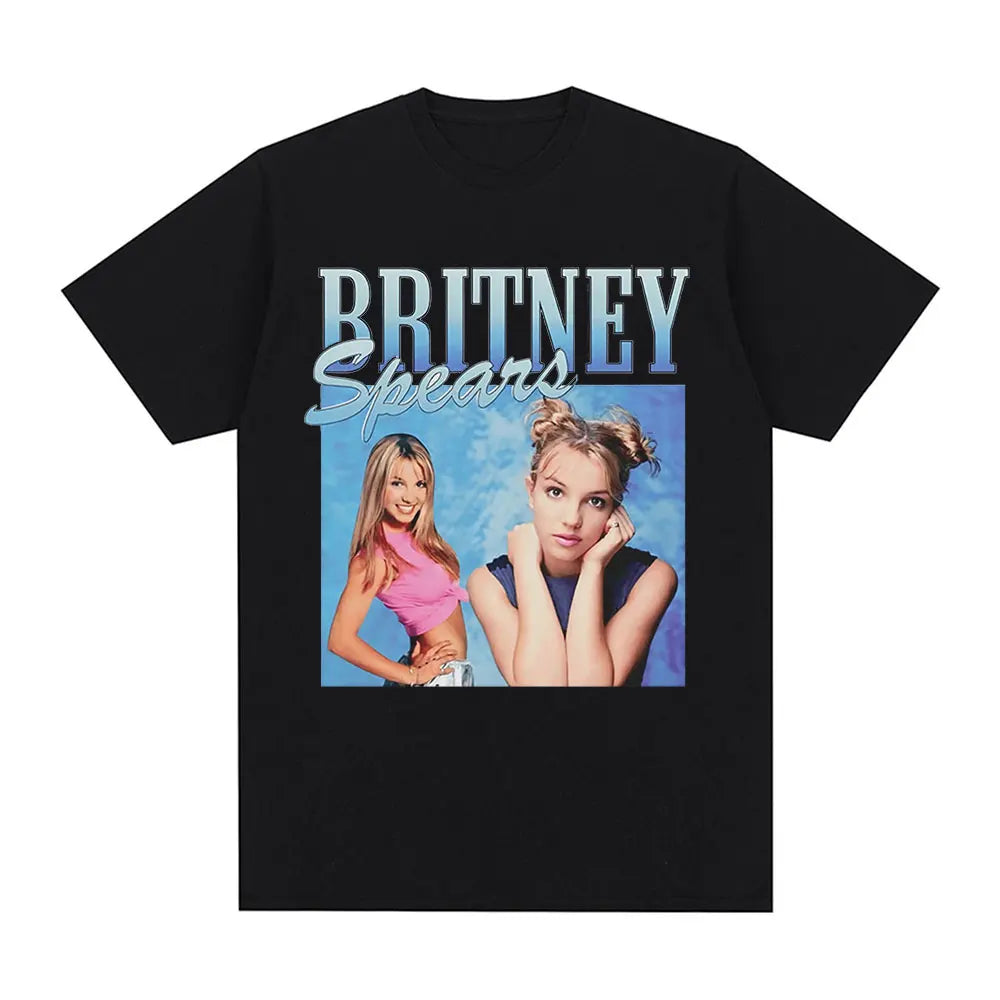 Britney Spears Metal Rock Graphic T-shirt Men Women Fashion Hip Hop T Shirts Harajuku Vintage Short Sleeve Tee Shirt Oversized