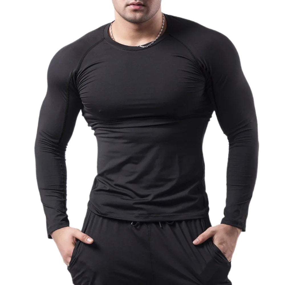 Y2K Compression Shirt Men's Fitness Gym Skeleton Sport Running T-Shirt Rashgard Tops Tee Quick Dry Long Sleeve T-Shirt For Men