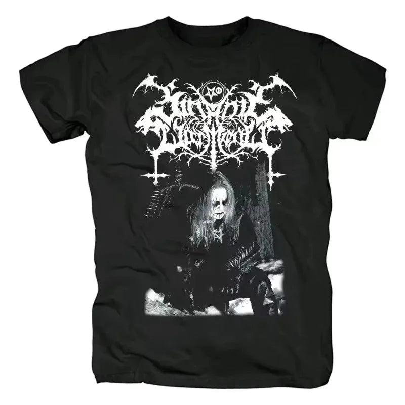 Black Heavy Metal Theme Winds Satanic Warmaster T-shirt Men Women Street Hip Hop Fashion Short Sleeve Cotton Casual Harajuku Tee