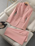 Fashion Temperament Executive Suit Solid Color Two-piece Pant Suits Set Business Commuting Professional Trousers  Ladies New