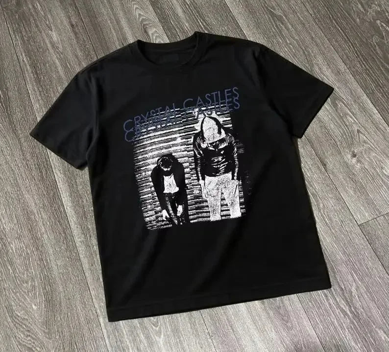 Y2K Punk Dark Streetwear Portrait Graphic T-Shirt Men Women Urban Style Polyester Short Sleeve Fashion Casual Tops
