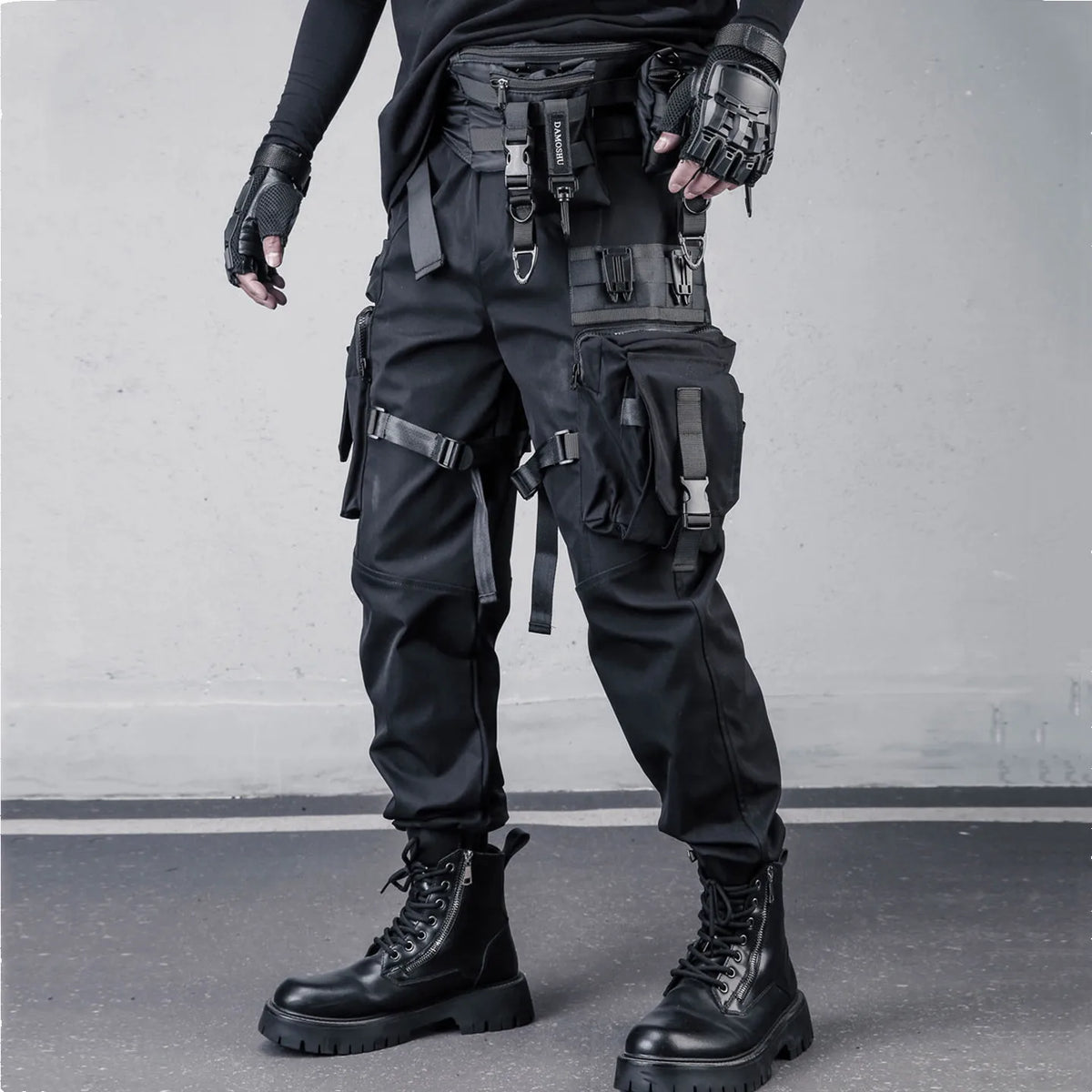 2026 Outdoor Tactical Punk Cargo Pants Multi-pockets Paratrooper Techwear Pants Man High Street Hip Hop Trousers