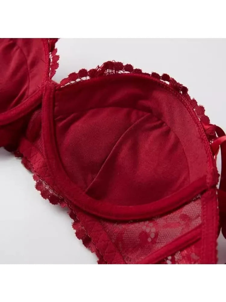 MOYISU French Victoria's Thin Cup Bralette Small Bust Adjustable Push Up | Breathable Bra | All Seasons Sensua & Lingerie Set AB