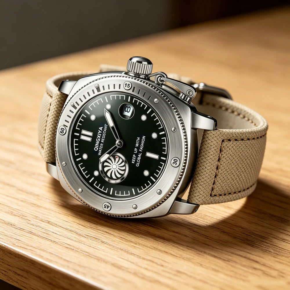 QINGXIYA Luxury Fashion Man Quartz Watch Luminous Waterproof Date Sport Watches For Men Canvas Strap Business Men's Clock Reloj