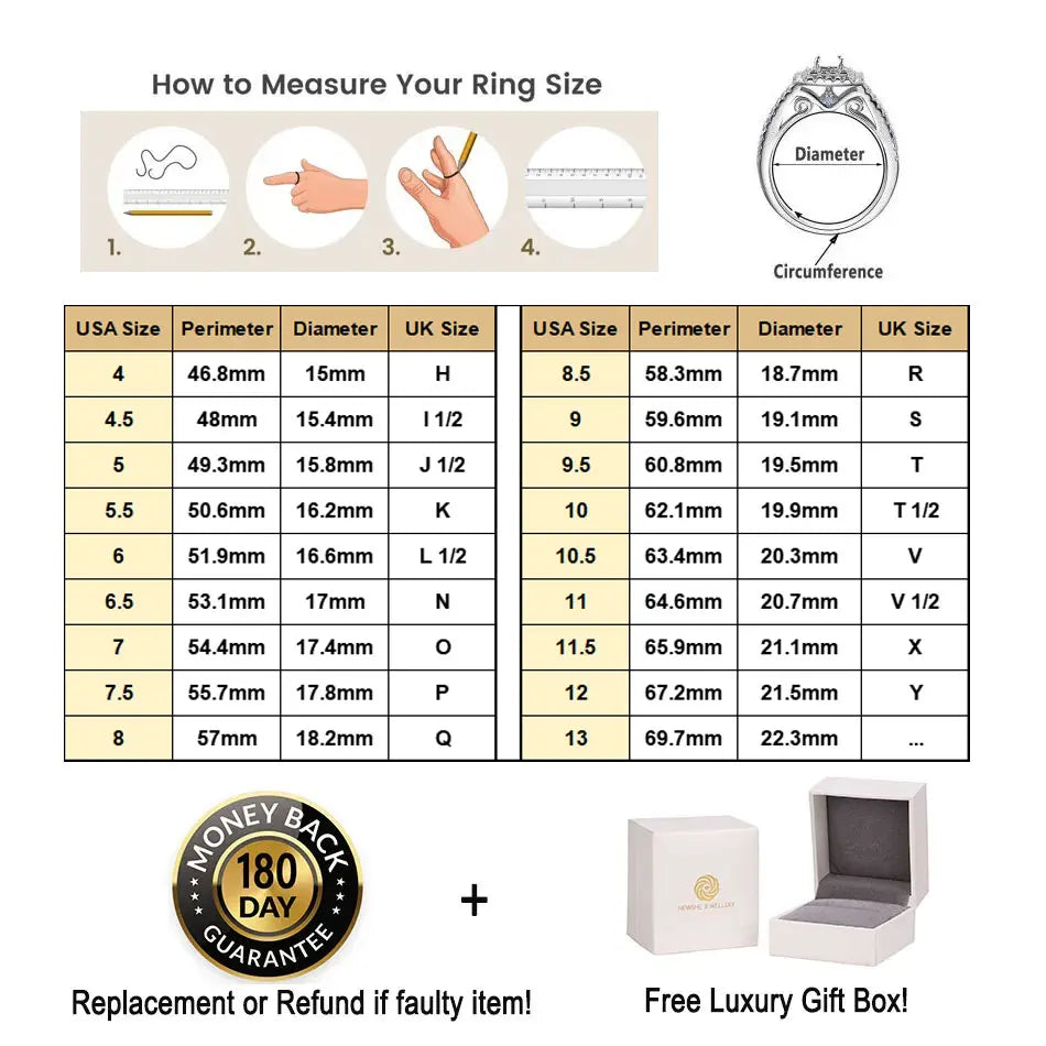 Newshe D Color VVS1 Moissanite Rings for Women 925 Sterling Silver Wedding Bands Marquise Eternity Stackable Promise Ring