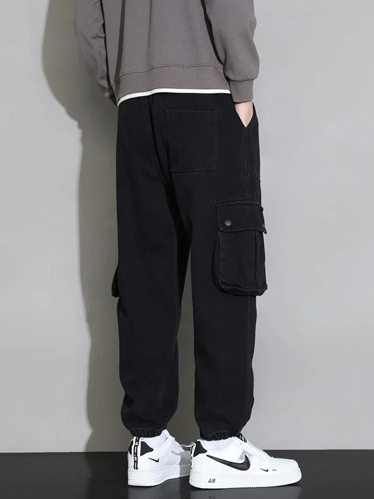 Large Size 7XL 8XL Spring New Men's Cargo Pants Multi-Pocket Casual Fashion Sweatpants Jogging Loose Trousers Streetwear