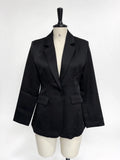 Black Business Suit For Women Commute Office Chic Hide Button High Waist Flared Pants Slim Fit Trim Autumn New Elegant Lady Sets