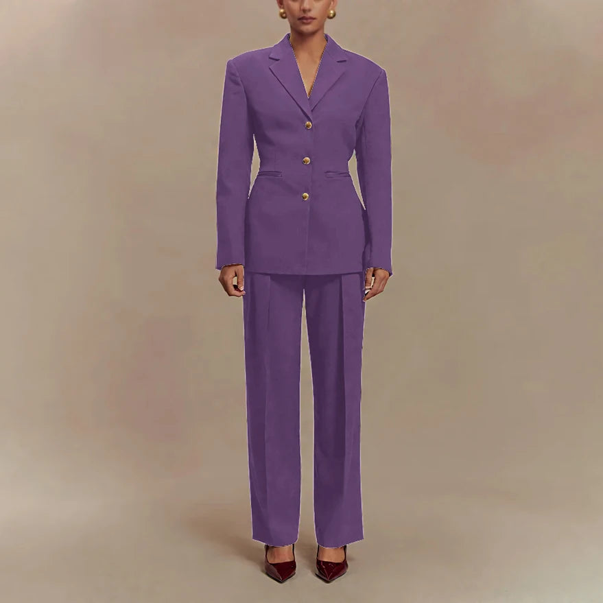 2025 Slim Fit Women Suit Customized Single-breasted Notch Lapel 2Pieces(Jacket+Pants) Business Office Lady Stretch Set