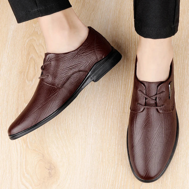 2024 Men Office Oxfords Shoes Hot Sale Male Comfortable Dress Shoe Brand Coiffeur Shoes Lace-up Casual Genuine Leather Footwear