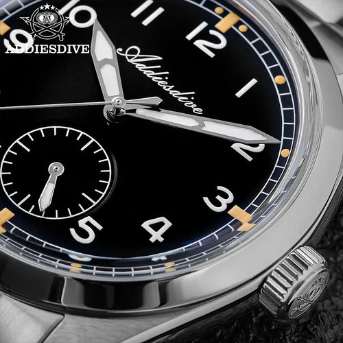 ADDIESDIVE 36mm Men Quartz VH60 Watch AD2099 BGW9 Luminous Bubble Mirror Pot Cover Glass 10Bar Waterproof Stainless Steel Watch