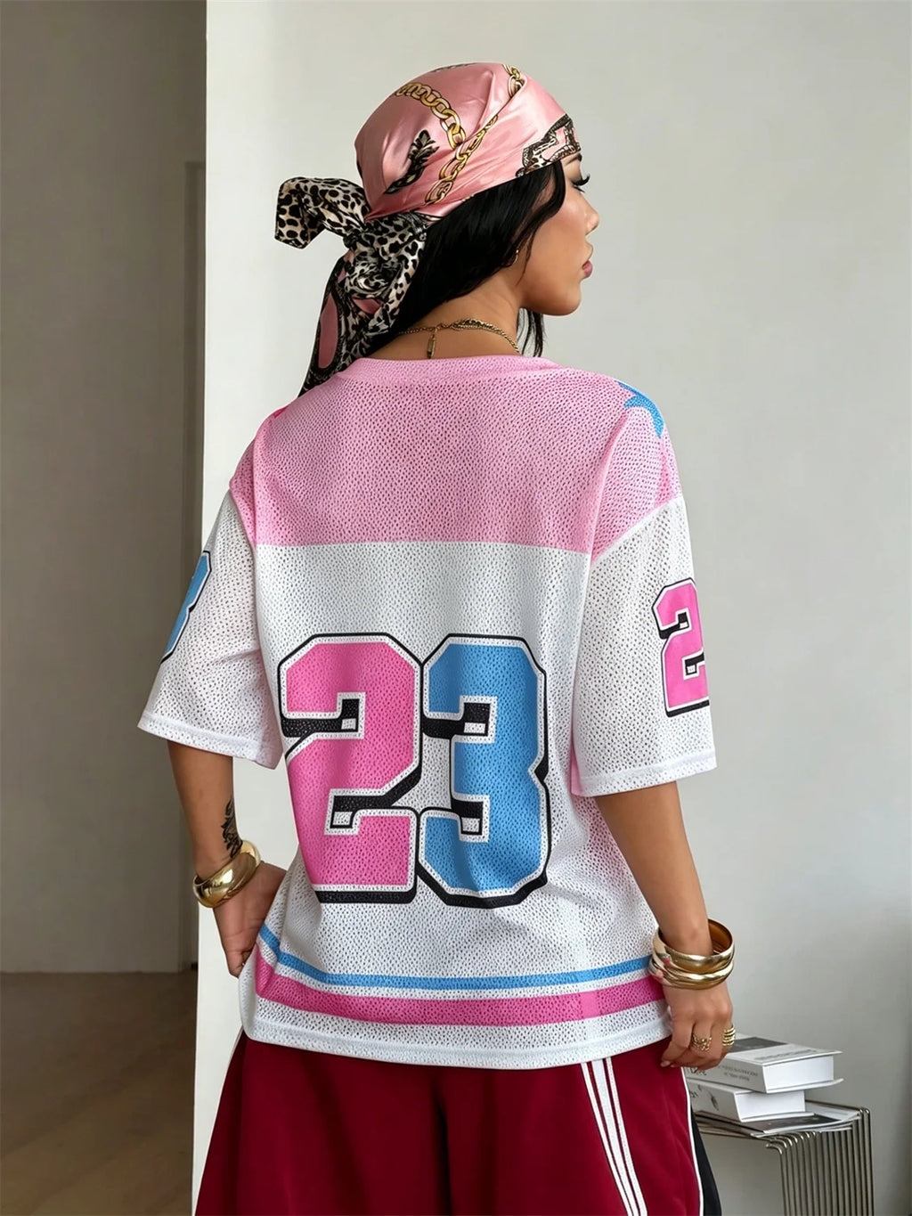 2026 Y2K Mesh Jersey Clothes - Oversized Streetwear Top for Women, Casual Sporty Style for Summer, Club & Daily Outfits