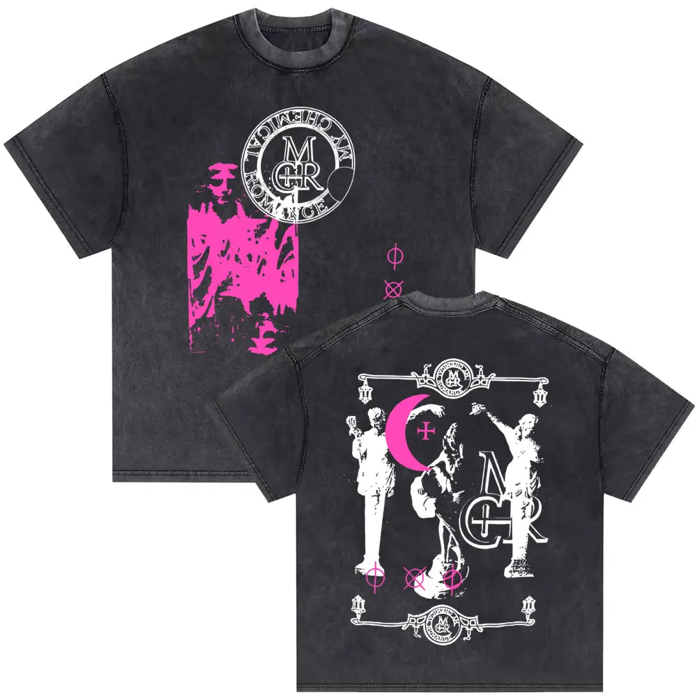 Washed Vintage Rock Band My Chemical Romance The Black Parade Tour 2025 T-shirt Men Women Retro Punk Emo Skeleton T Shirts Tops