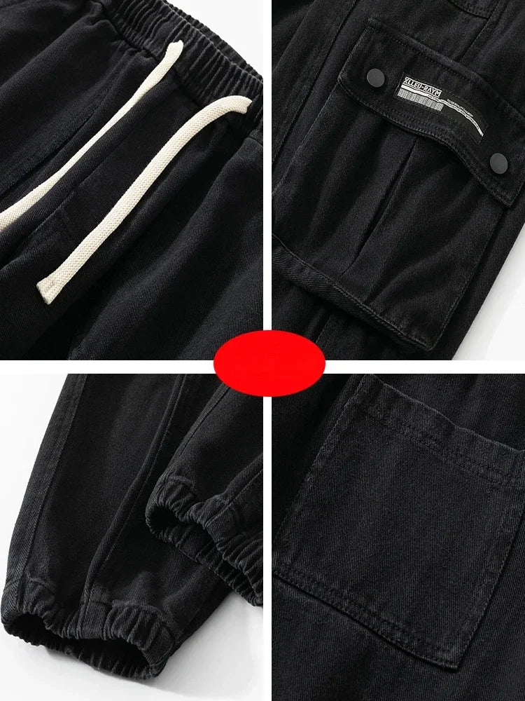 Large Size 7XL 8XL Spring New Men's Cargo Pants Multi-Pocket Casual Fashion Sweatpants Jogging Loose Trousers Streetwear