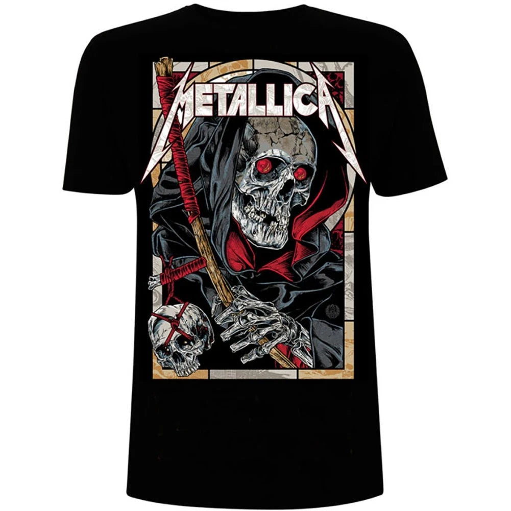 Metallica 40th Anniversary Songs Logo Band T-Shirt Cotton Graphic Tee Men Women Summer Streetwear Top