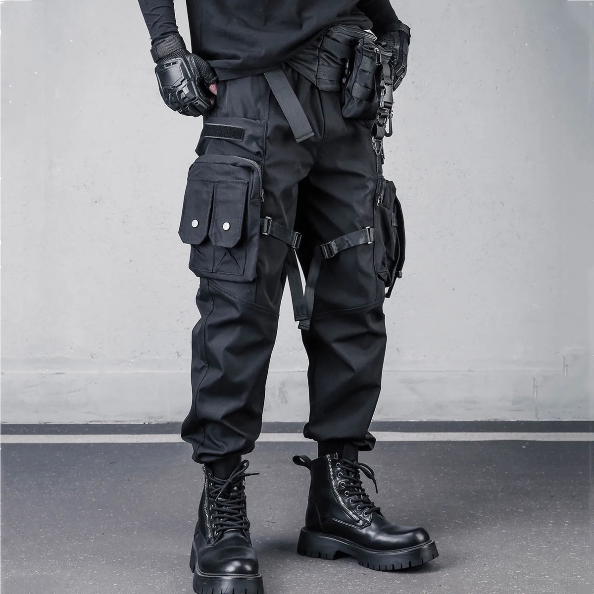 2026 Outdoor Tactical Punk Cargo Pants Multi-pockets Paratrooper Techwear Pants Man High Street Hip Hop Trousers