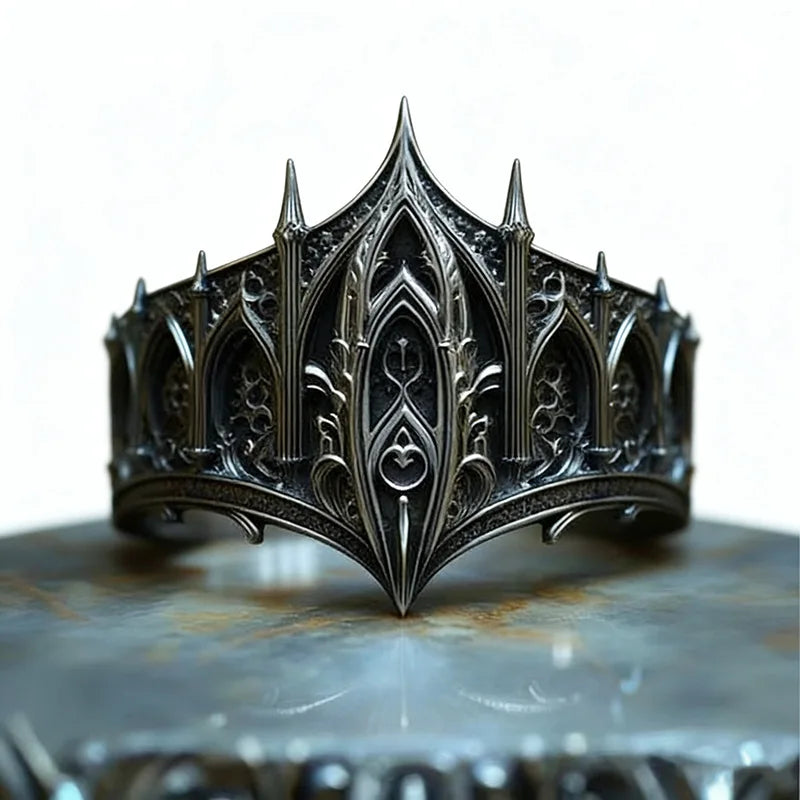 Vintage Gothic Crown Ring | Adjustable