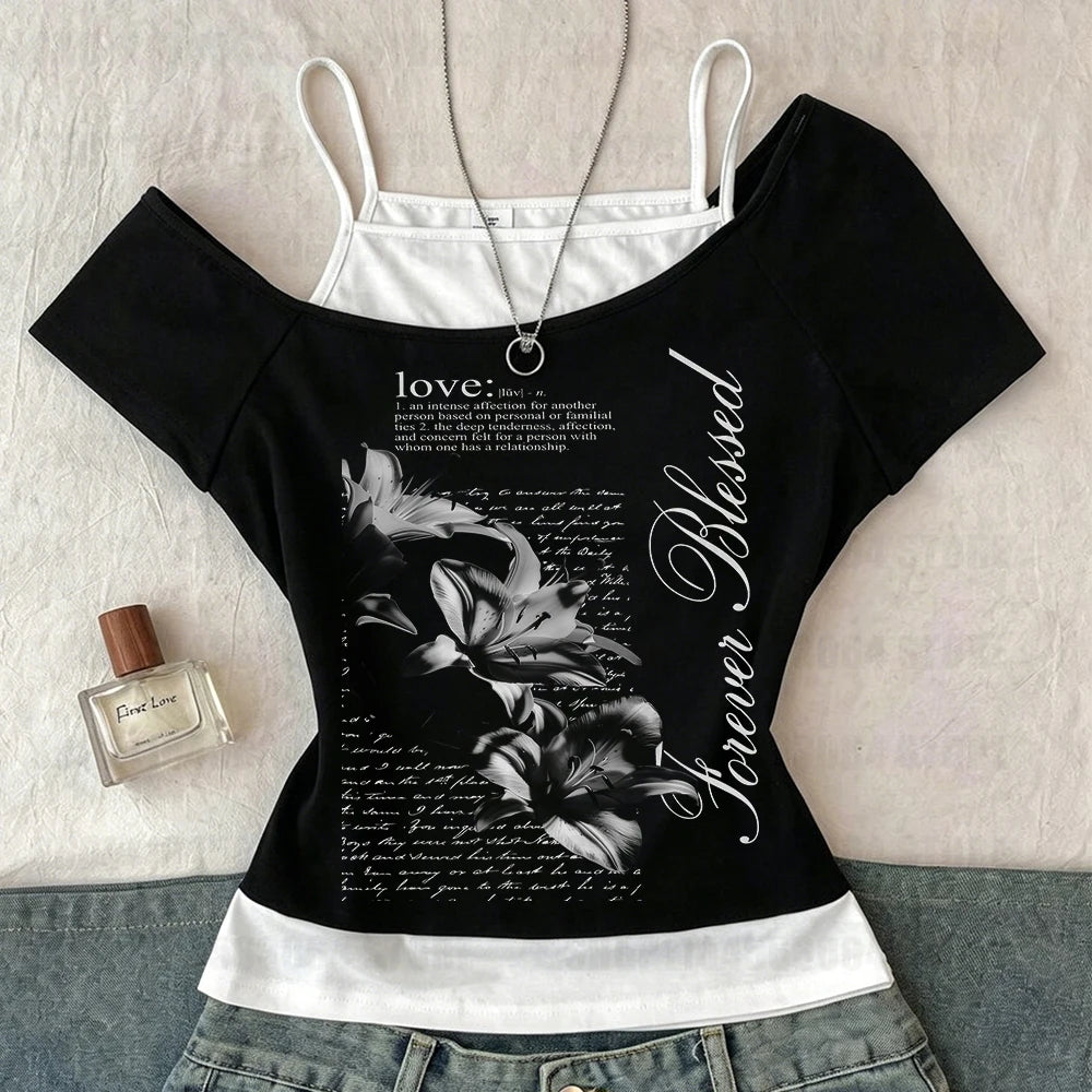 Anime Girl Japanese Y2k Top 2000s Tops Woman T-shirts Baby Tees Y2k Clothes Women Long Sleeve Female Clothing Emo Kawaii Gothic