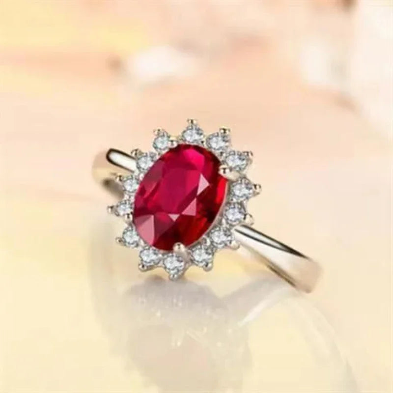Carat Sapphire Ring Silver Charm Engagement Jewelry Ring European and American Fashion Temperament Luxury High Quality Jewelry