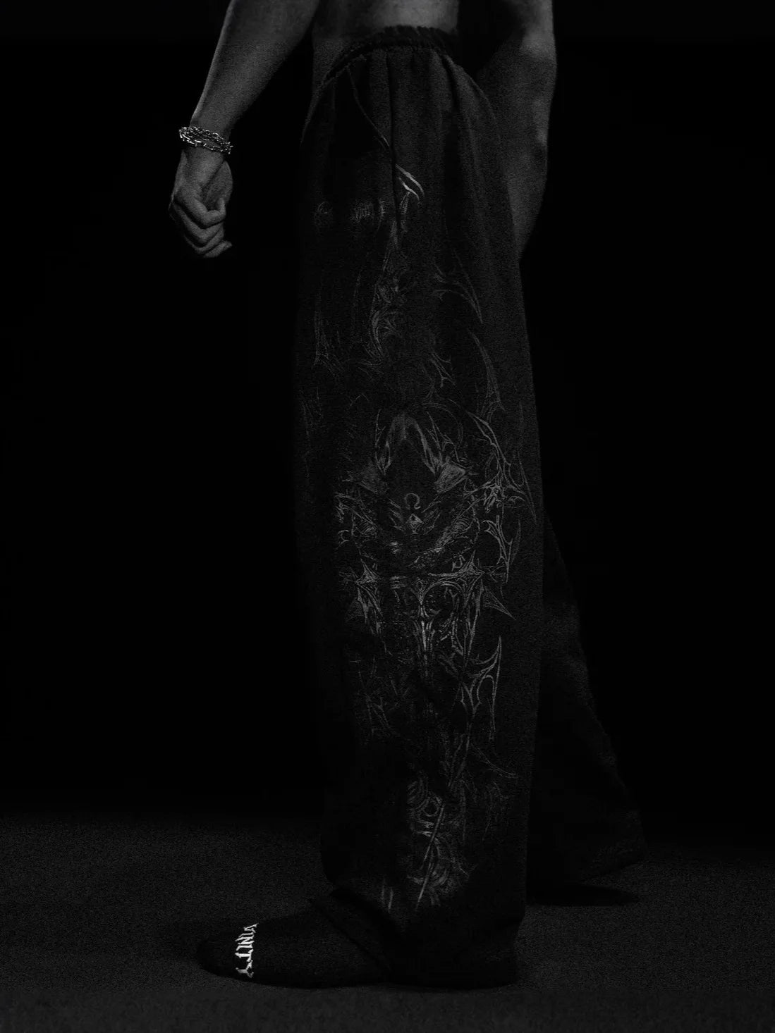 Men’s Gothic Tribal Wide-Leg Drawstring Sweatpants