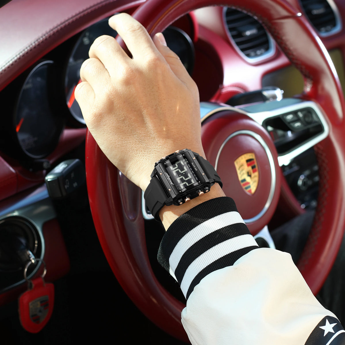 POEDAGAR Fashion Top Digital Men Watch Week Date Alarm Man Wristwatch Waterproof LED Electronic Sports Men's Watches Male Reloj