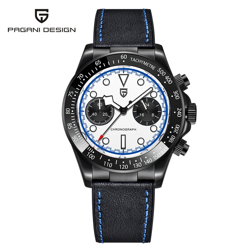 PAGANI DESIGN Pink Panda Men's Watch Quartz Wristwatches Luxury Speed Chronograph Watch For Men AR Sapphire Waterproof Luminous