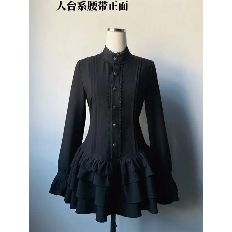 Gothic Lace Dress, Dark Waist Skirt