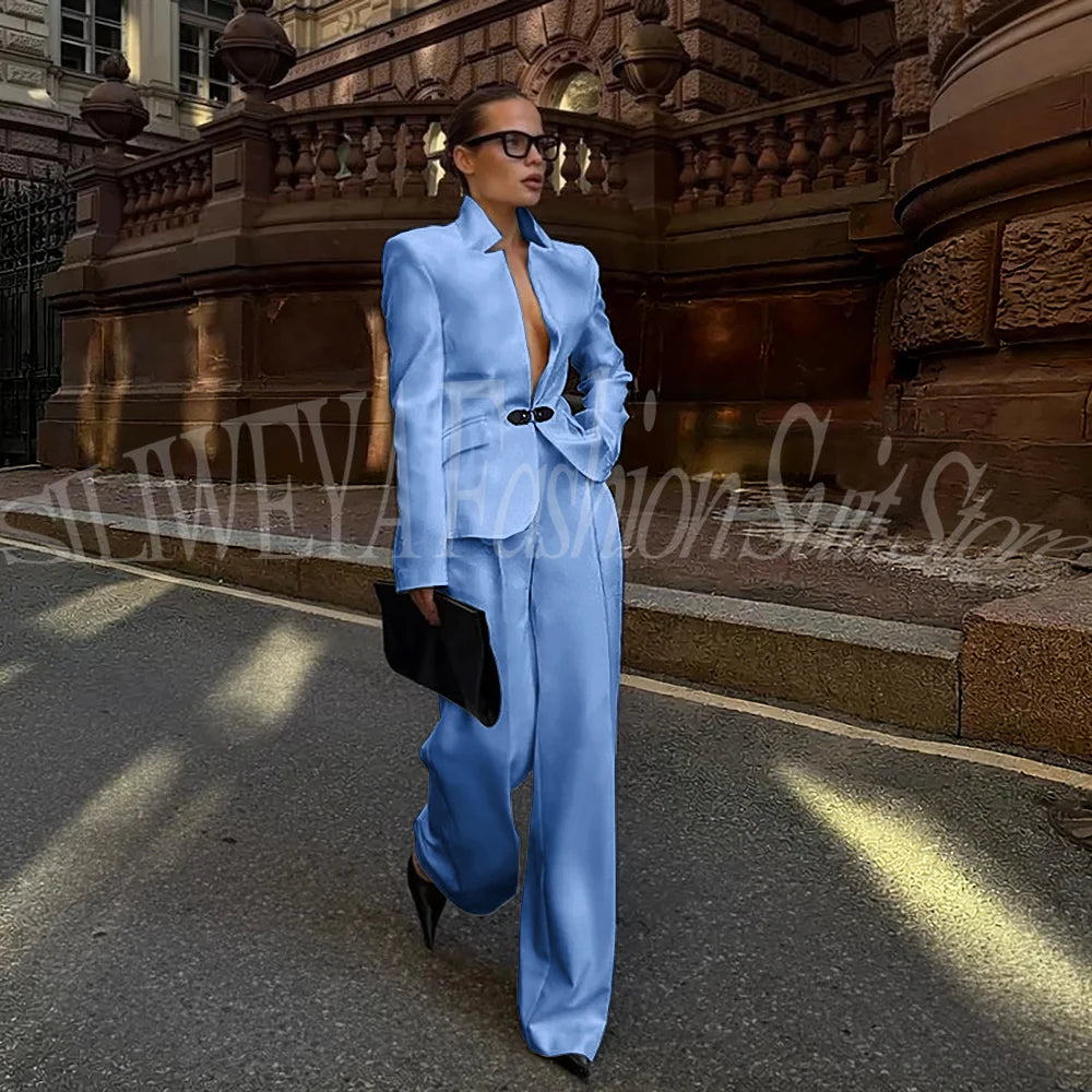 Luxury White Suit For Women 2 Pieces Jacket Pants Office Lady Chic Outfits Fashion Trousers Smart Casual Female Blazer Set