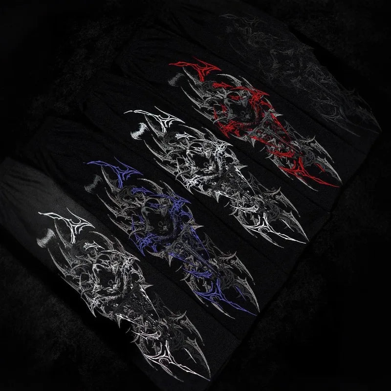 Men’s Gothic Tribal Wide-Leg Drawstring Sweatpants