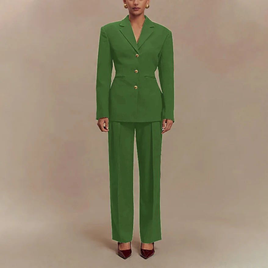 2025 Slim Fit Women Suit Customized Single-breasted Notch Lapel 2Pieces(Jacket+Pants) Business Office Lady Stretch Set